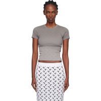 Marine Serre Gray Faded Moon Jersey Baby Fit T-shirt 252020F110049