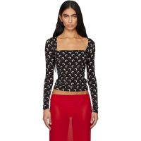 Marine Serre Black Moon Printed Square Neck T-shirt 252020F110055