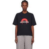 Marine Serre Black MS Sports Jersey Relaxed T-shirt 252020F110058