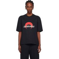 Marine Serre Black MS Sports Jersey Relaxed T-shirt 252020F110069
