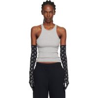 Marine Serre Gray Moon Logo Ribbed Jersey Tank Top 252020F111004