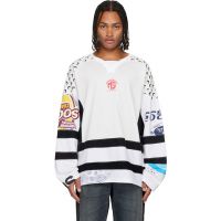 Marine Serre White Regenerated Graphic Jersey T-shirt 252020M213004