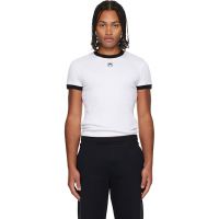 Marine Serre White Moon Logo Bicolor Jersey Baby Fit T-shirt 252020M213006