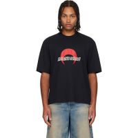 Marine Serre Black MS Sports Jersey T-shirt 252020M213013