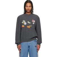 Carne Bollente Gray Patchwork Love Affair Sweater 252033M201003