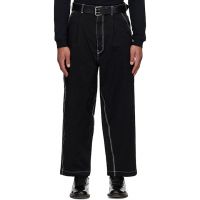 Comme des Garcons Homme Black Spun Twill Garment Dyed Trousers 252057M191013