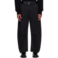 Comme des Garcons Homme Black Cotton Oxford Garment Treated Trousers 252057M191019