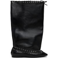 August Barron Black Flat Level Boots 252098F114002