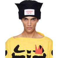 Charles Jeffrey LOVERBOY Black Chunky Ears Beanie 252101M138004