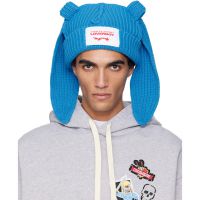 Charles Jeffrey LOVERBOY Blue Chunky Rabbit Beanie 252101M138019