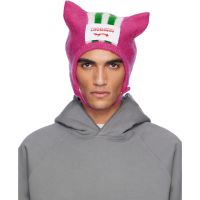Charles Jeffrey LOVERBOY Pink Ears Bonnet Beanie 252101M138030