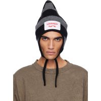 Charles Jeffrey LOVERBOY Black & Gray Spike Bonnet Beanie 252101M138035