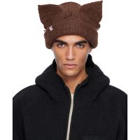 Charles Jeffrey LOVERBOY Brown Alpaca Chunky Ears Beanie 252101M138041