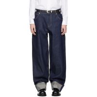 Charles Jeffrey LOVERBOY Navy Knitted Pocket Loose Fit Jeans 252101M186000