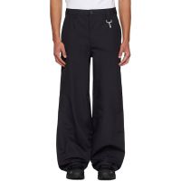 Reese Cooper Black Laminated Nylon Straight Leg Trousers 252115M191000