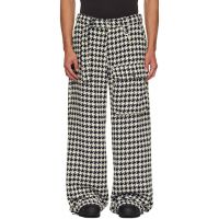 Reese Cooper Navy & White Houndstooth Patch Pocket Belted Trousers 252115M191002
