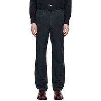 NORSE PROJECTS Navy Ezra Relaxed Cotton Linen Trousers 252116M191001