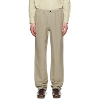 NORSE PROJECTS Taupe Ezra Relaxed Cotton Linen Trousers 252116M191002