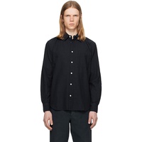 NORSE PROJECTS Navy Algot Relaxed Cotton Linen Shirt 252116M192002