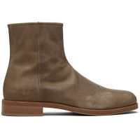 Common Projects Taupe Waxed Leather Zipper Boots 252133M228001