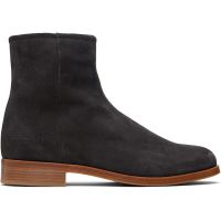 Common Projects Black Suede Zipper Boots 252133M228002