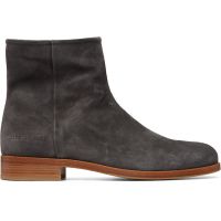 Common Projects Gray Zipper Suede Boots 252133M228003