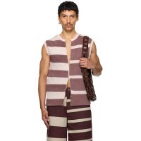 Stanley Raffington SSENSE Exclusive Purple & Pink Contrast Stripe Vest 252151M201000