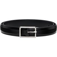 Andersons Black Skinny French Calfskin Rectangular Buckle Belt 252176F001010