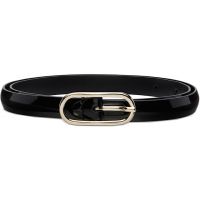 Andersons Black Super Skinny Leather Oval Buckle Belt 252176F001012