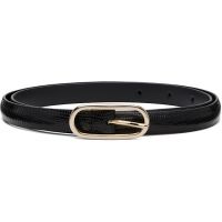 Andersons Black Super Skinny Lizard Leather Oval Buckle Belt 252176F001014
