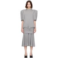 MARIE ADAM-LEENAERDT Gray T-shirt Midi Dress 252189F054001