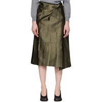 MARIE ADAM-LEENAERDT Khaki Apron Flat Midi Skirt 252189F092000
