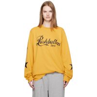 Pushbutton Yellow Printed Graphic Long Sleeve T-shirt 252252F110023