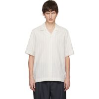 Paul Smith White Textured Stripe Short-Sleeve Shirt 252260M192000