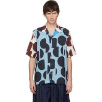 Paul Smith Blue Cut-Up Dots Print Short-Sleeve Shirt 252260M192002
