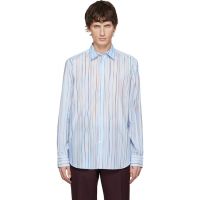 Paul Smith Blue Signature Pinstripe Cotton Shirt 252260M192010