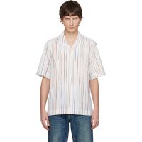 Paul Smith White Signature Pinstripe Short-Sleeve Shirt 252260M192013