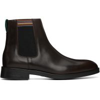 Paul Smith Brown Leather Lansing Signature Stripe Chelsea Boots 252260M223003