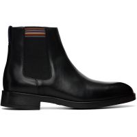Paul Smith Black Leather Lansing Signature Stripe Chelsea Boots 252260M223004