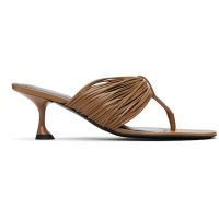 Proenza Schouler Khaki Cable T-Strap Heeled Sandals 252288F125001