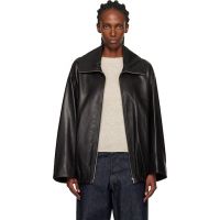 Nour Hammour Black Noah Easy Leather Jacket 252306F064009