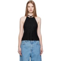 Christopher Esber Black Imber Metallic Halter Top 252311F111003