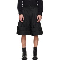 Comme des Garcons Homme Plus Black Polyester Kersey Shorts 252347M193003