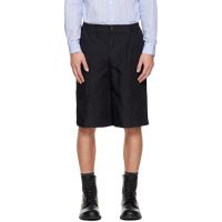 Comme des Garcons Homme Plus Black Polyester Twill Garment Dyed Shorts 252347M193004