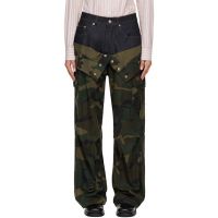 Andersson Bell Khaki Camouflage Double Waist Work Wide-Leg Cargo Pants 252375F069004
