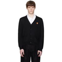 Maison Kitsune Black Bold Fox Head Patch Cardigan 252389M200006