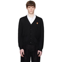 Maison Kitsune Black Bold Fox Head Patch Cardigan 252389M200006
