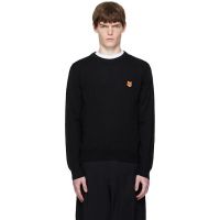 Maison Kitsune Black Bold Fox Head Patch Regular Sweater 252389M201005