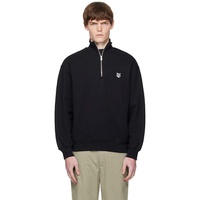 Maison Kitsune Black Fox Head Comfort Half Zip Sweatshirt 252389M202008