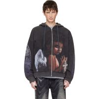 Who Decides War Black Zip Up Sacred Being Hoodie 252389M202031